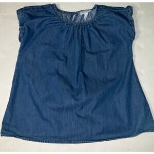 Cat & Jack Girls M Top Chambray Lightweight Breathable Casual Everyday Playwear